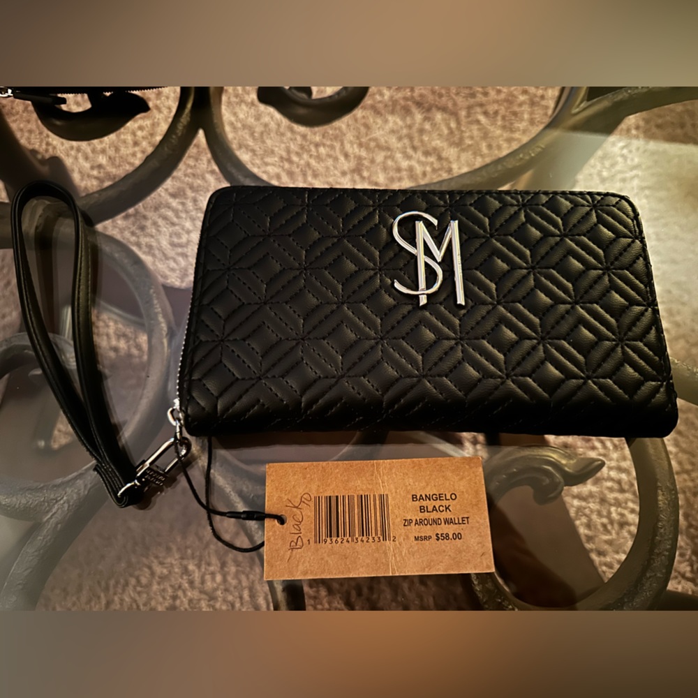 STEVE MADDEN ❤️ WALLET/WRISTLET BLACK SMOOTH TEXTURED ~ NWT